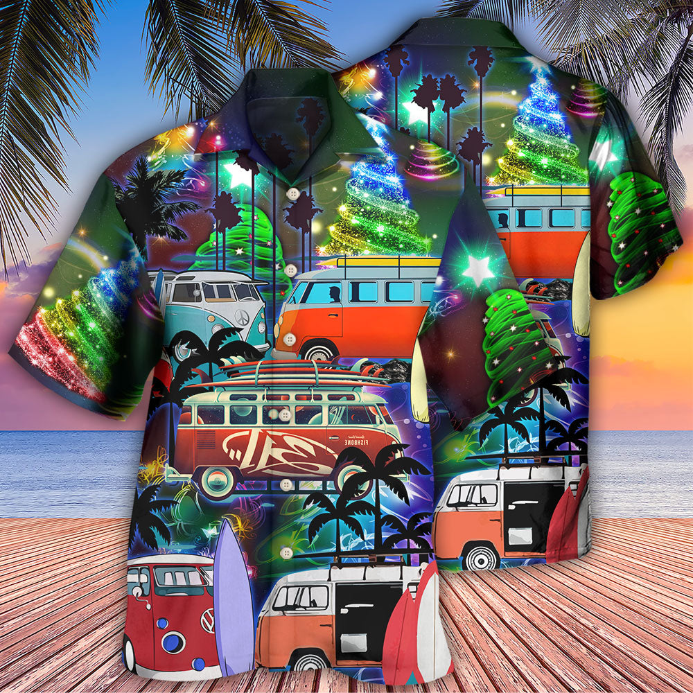 Camping Van Merry Christmas Happy Night - Hawaiian Shirt - Reefox