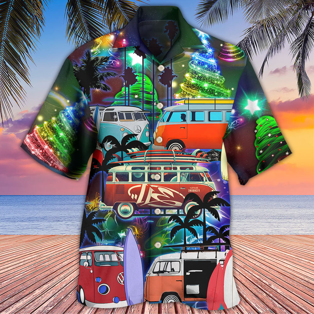 Camping Van Merry Christmas Happy Night - Hawaiian Shirt - Reefox