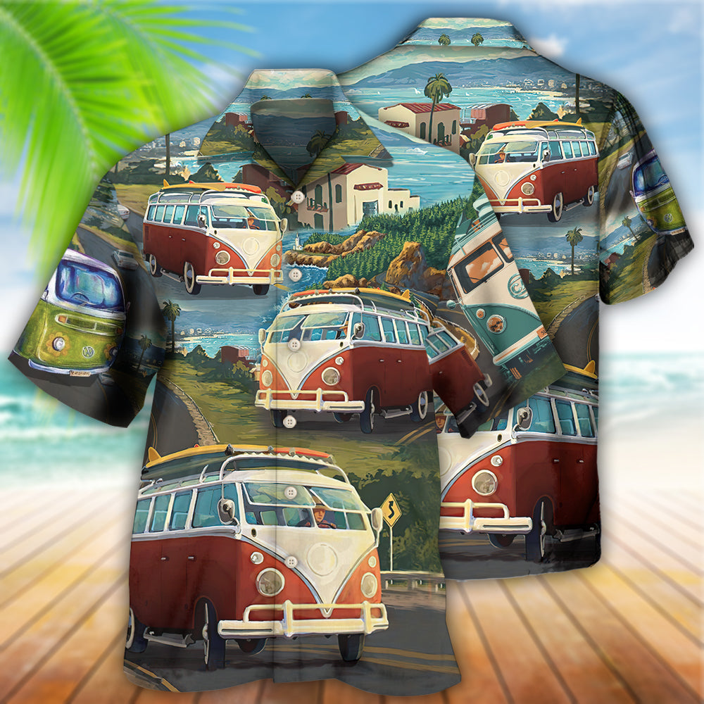 Hippie Van Life Style Love Beach - Hawaiian Shirt - Reefox
