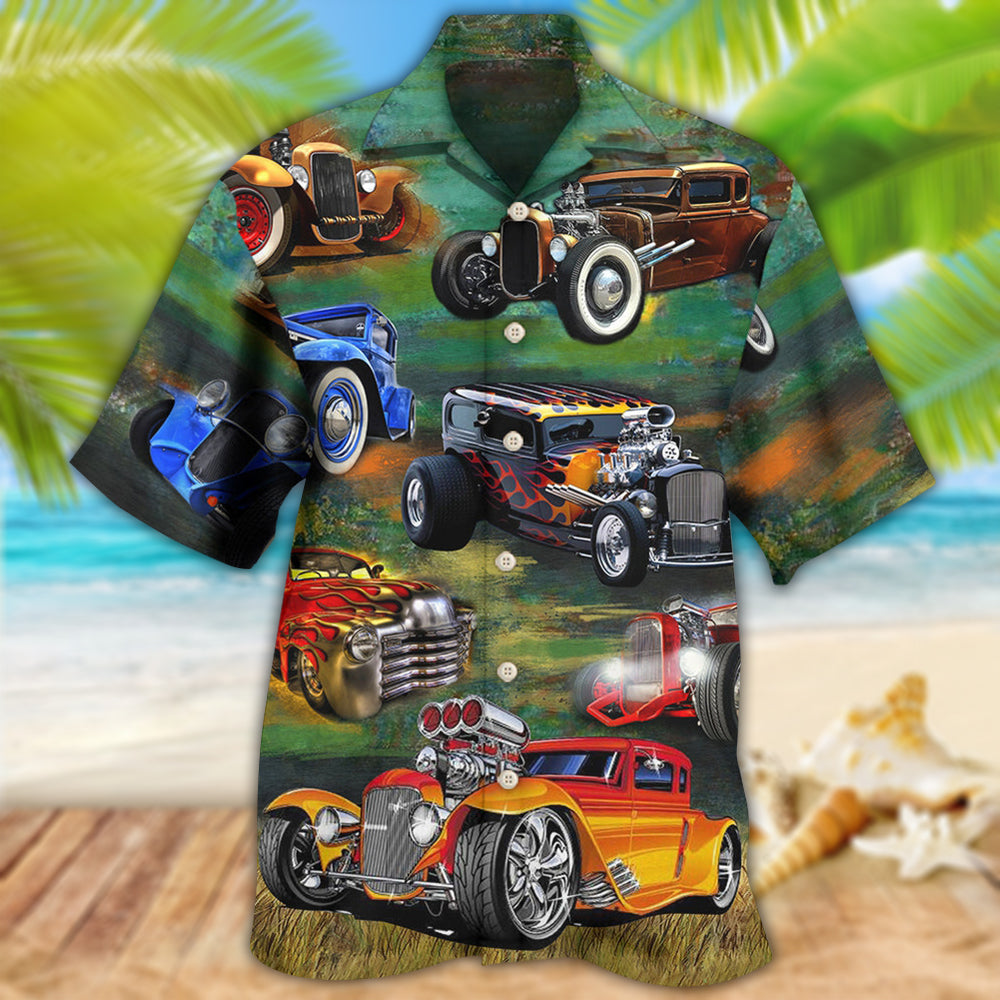 Car Luxury Retro Vintage Style - Hawaiian Shirt - Reefox