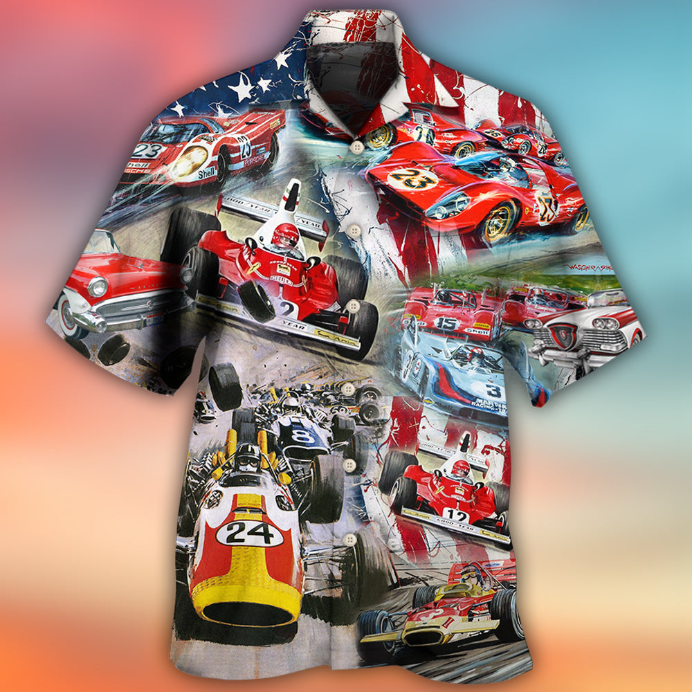 Car Racing Independence Day America - Hawaiian Shirt - Reefox