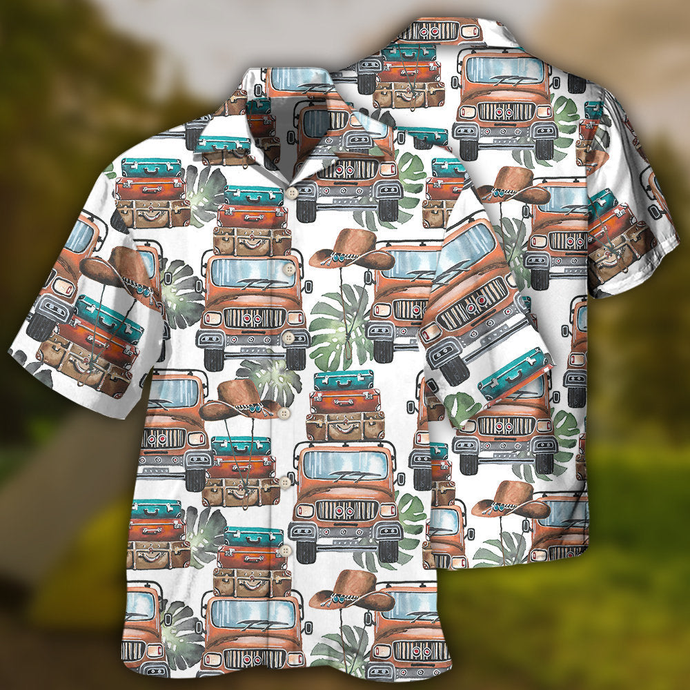 Car And Luggage Tropical Leaf - Hawaiian Shirt - Reefox