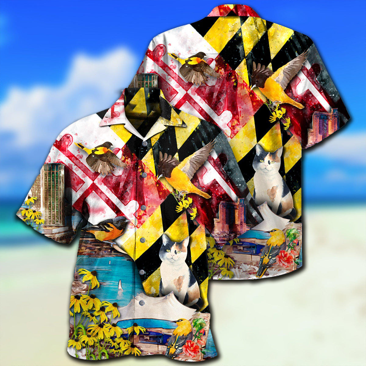 Cat Beautiful Maryland State - Hawaiian Shirt - Reefox
