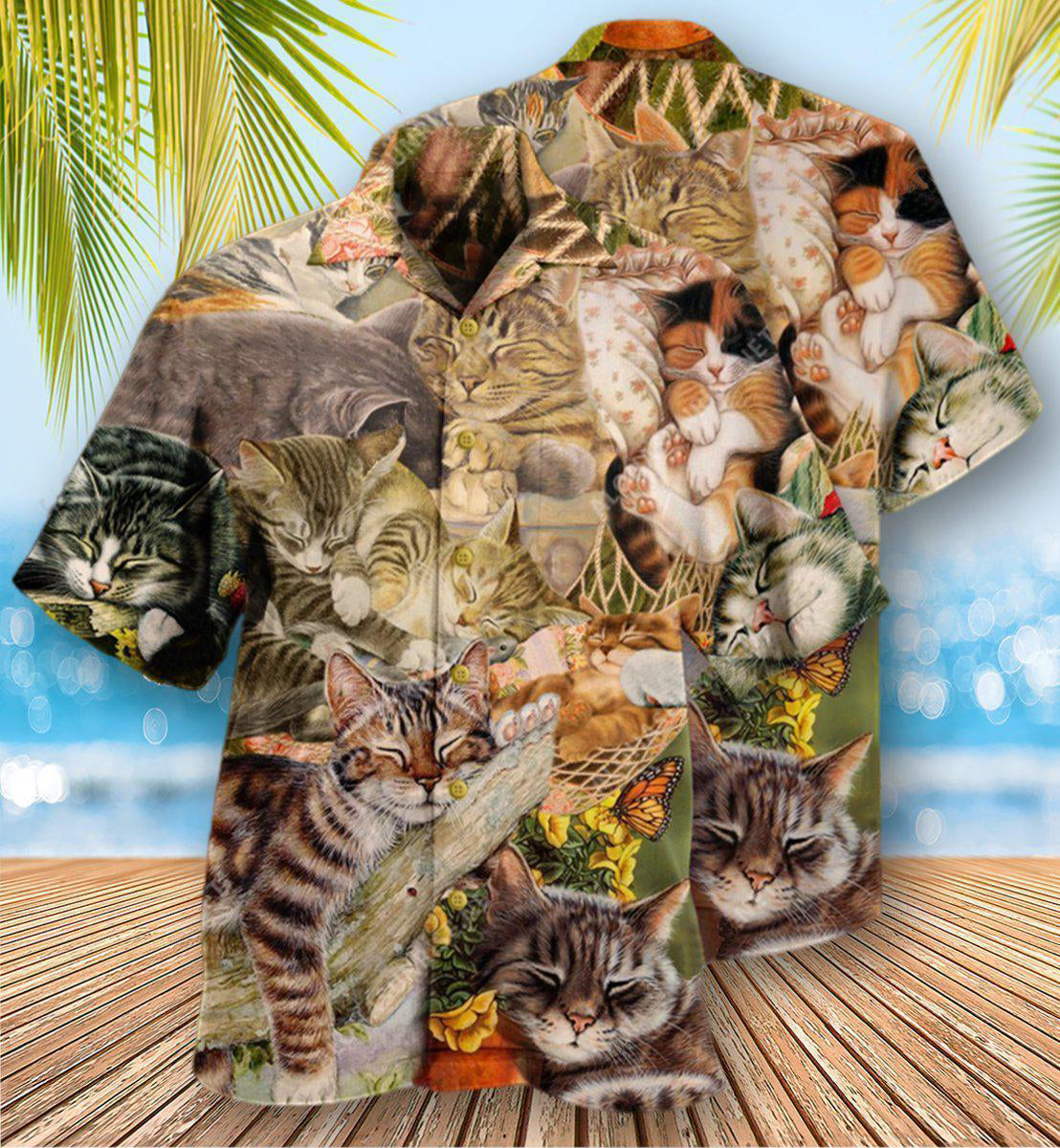 Cat Dreaming Sleeping Time - Hawaiian Shirt - Reefox