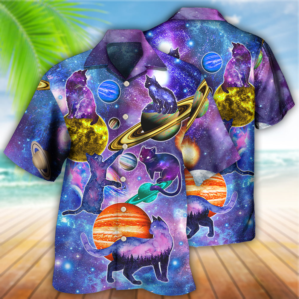 Cat Love Galaxy Colorfull - Hawaiian Shirt - Reefox