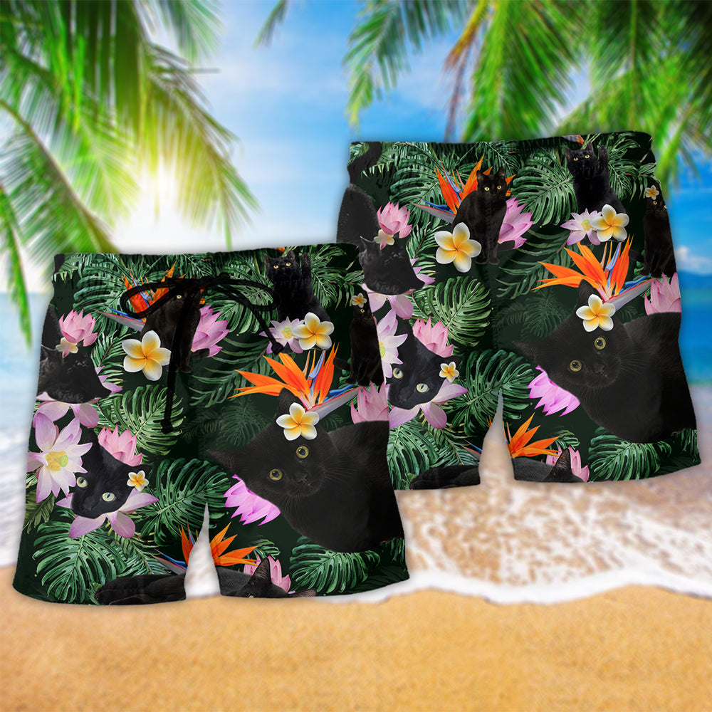 Cat Powered By Cat Hawaii Love - Beach Short Reefox - Owls Matrix LTD