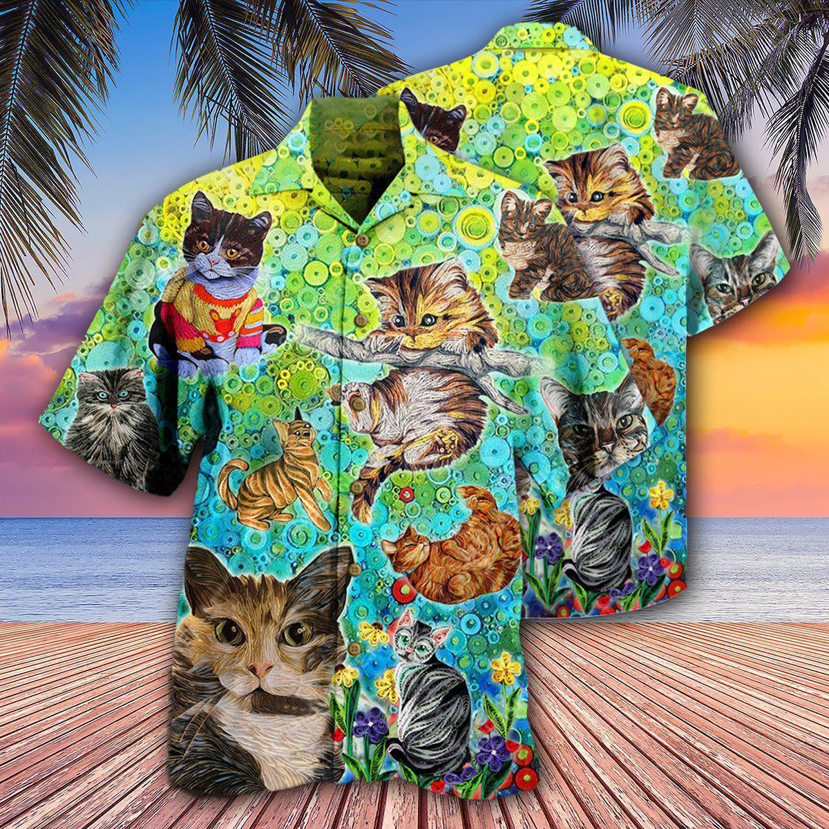 Cat Stay Fluffy Everything Gonna Be Alright - Hawaiian Shirt - Reefox