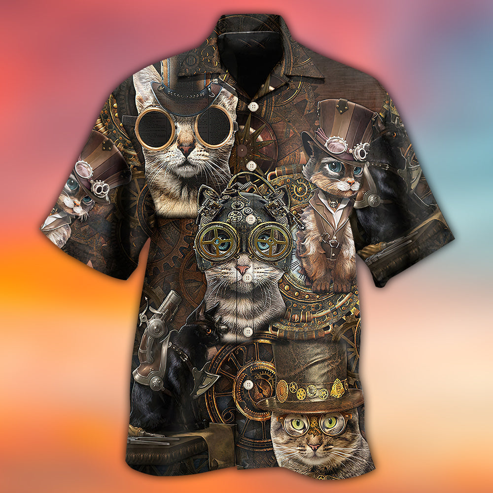 Cat Streampunk - Hawaiian Shirt - Reefox