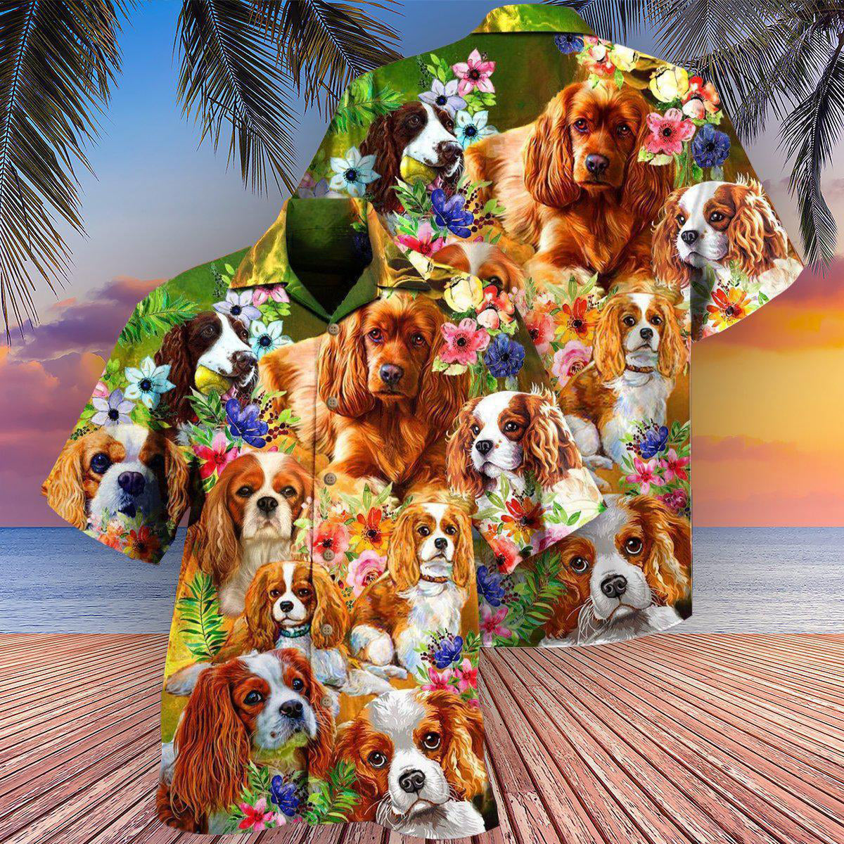 Cavalier King Charles Spaniel Dog The Best Therapy Has Fur And Four Legs - Hawaiian Shirt - Reefox