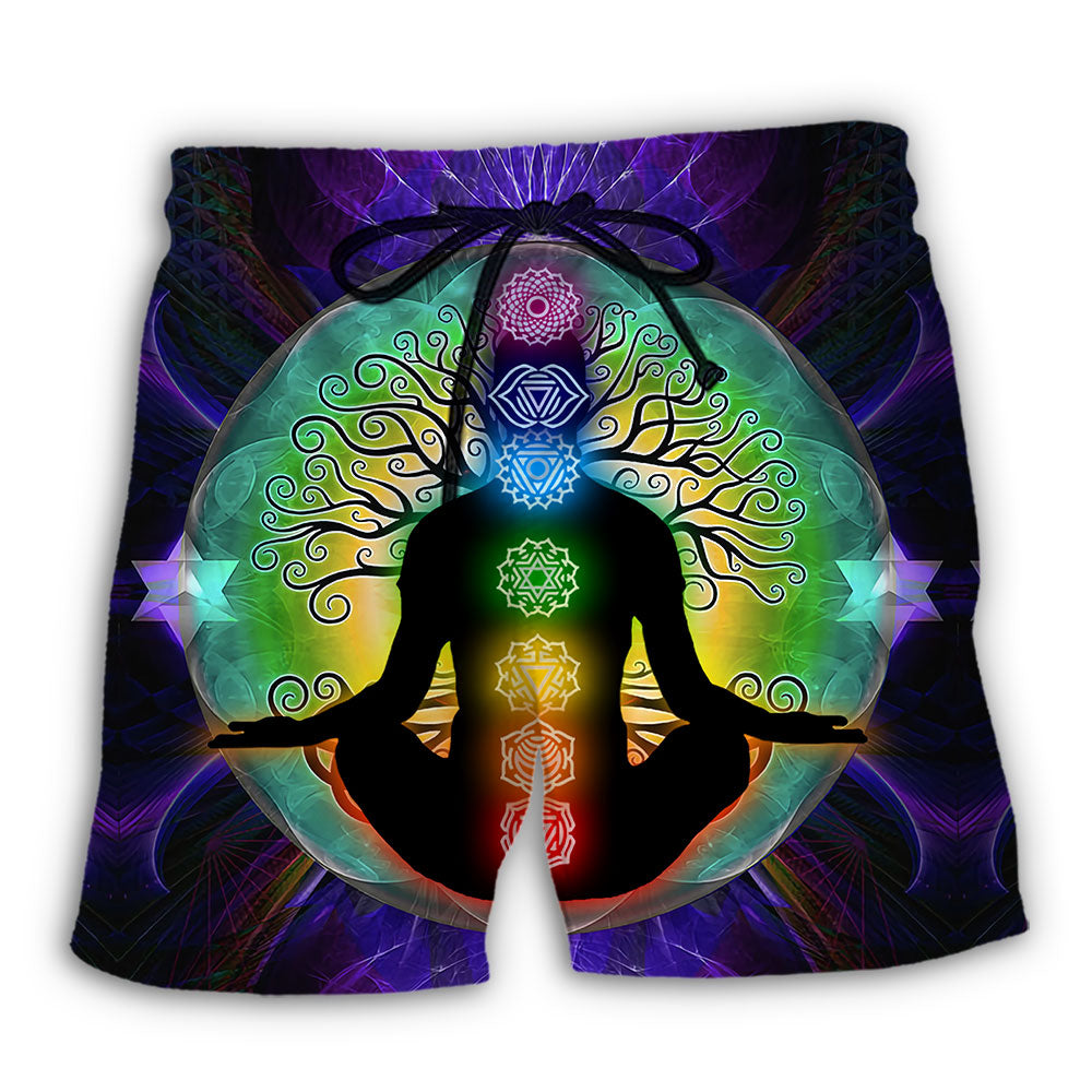 Beach Short / Adults / S Yoga Chakra Healing Color - Beach Short Reefox - Owls Matrix LTD