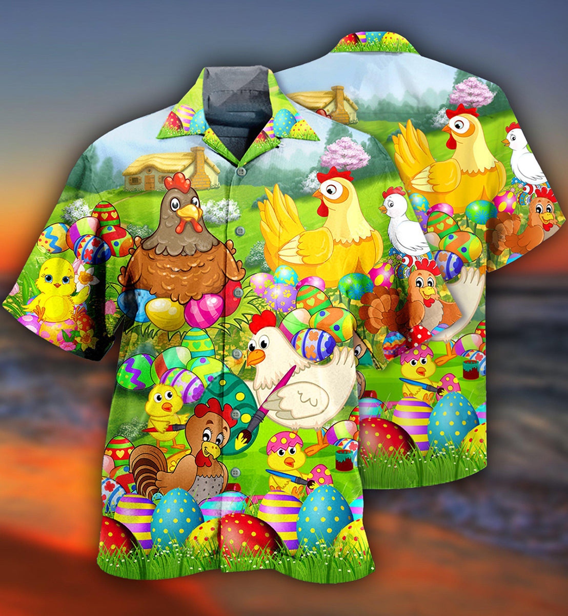 Chicken Easter Eggs So Cute - Hawaiian Shirt - Reefox