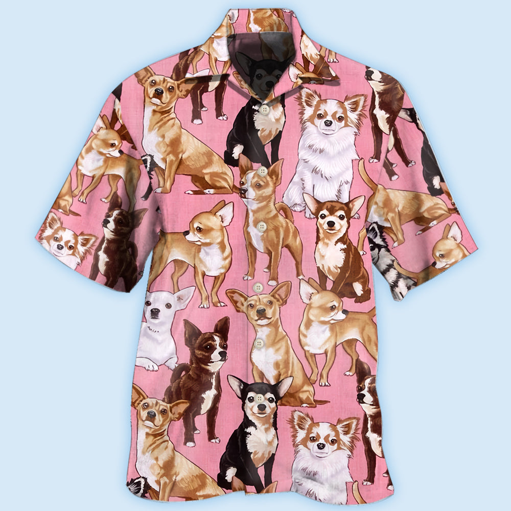 Chihuahua Dog Basic Pink - Hawaiian Shirt - Reefox