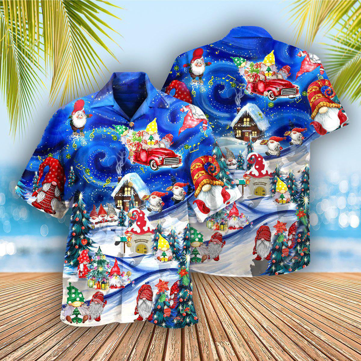 Christmas Hanging With My Gnomies And Car - Hawaiian Shirt - Reefox