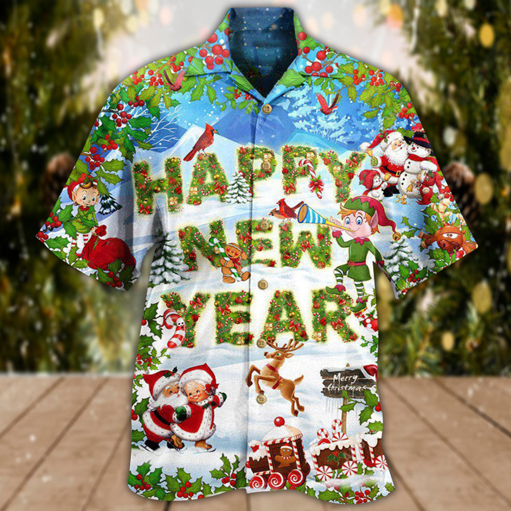 Christmas Happy New Year Snow Merry Christmas - Hawaiian Shirt - Reefox