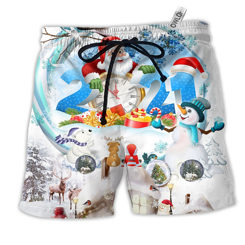 Beach Short / Adults / S Christmas Have A Sparkling New Year - Beach Short Reefox - Owls Matrix LTD