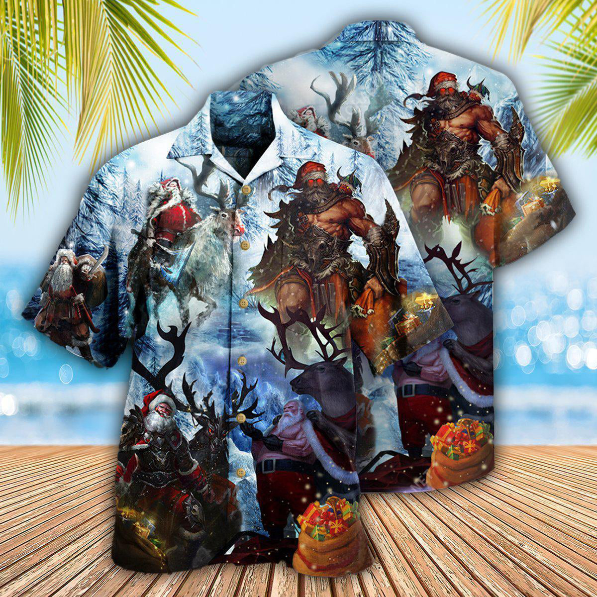 Christmas Stay Cool Santa Claus Reindeer - Hawaiian Shirt - Reefox