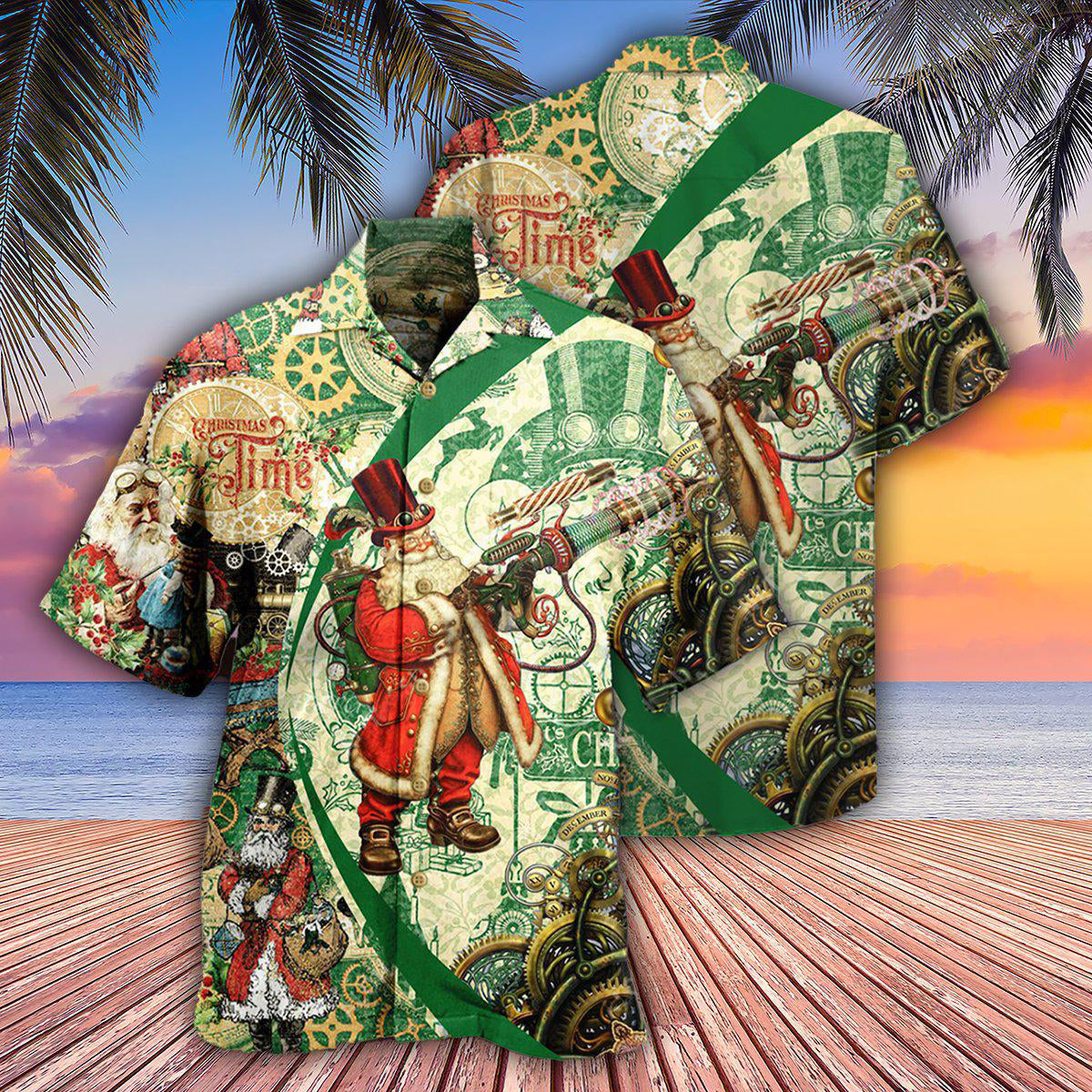 Christmas Time Steampunk Santa Clause - Hawaiian Shirt - Reefox