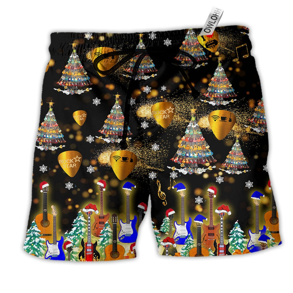 Beach Short / Adults / S Christmas Yes I Speak Guitar - Beach Short Reefox - Owls Matrix LTD