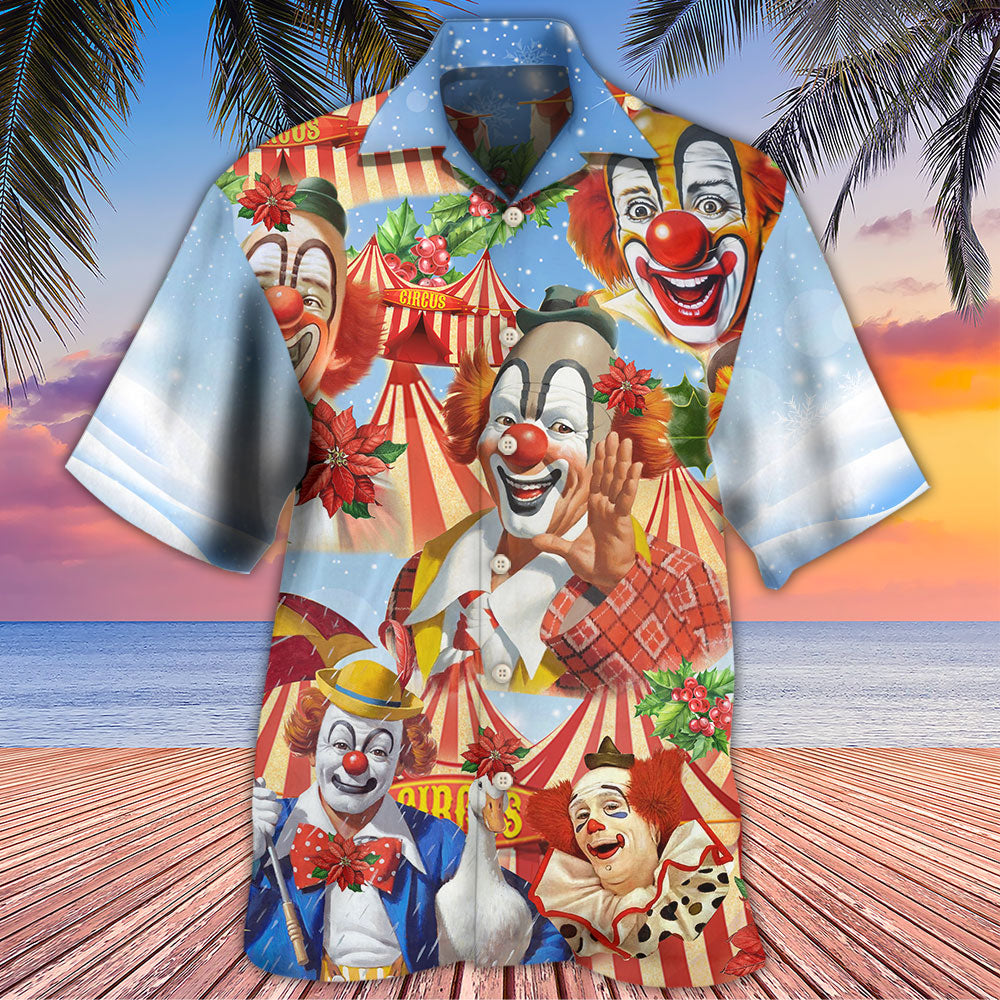 Clown Merry Christmas Flowers - Hawaiian Shirt - Reefox