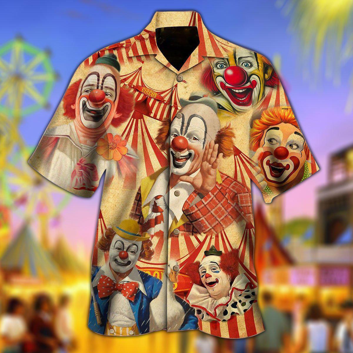 Clown Funny Happy Funny Life - Hawaiian Shirt - Reefox