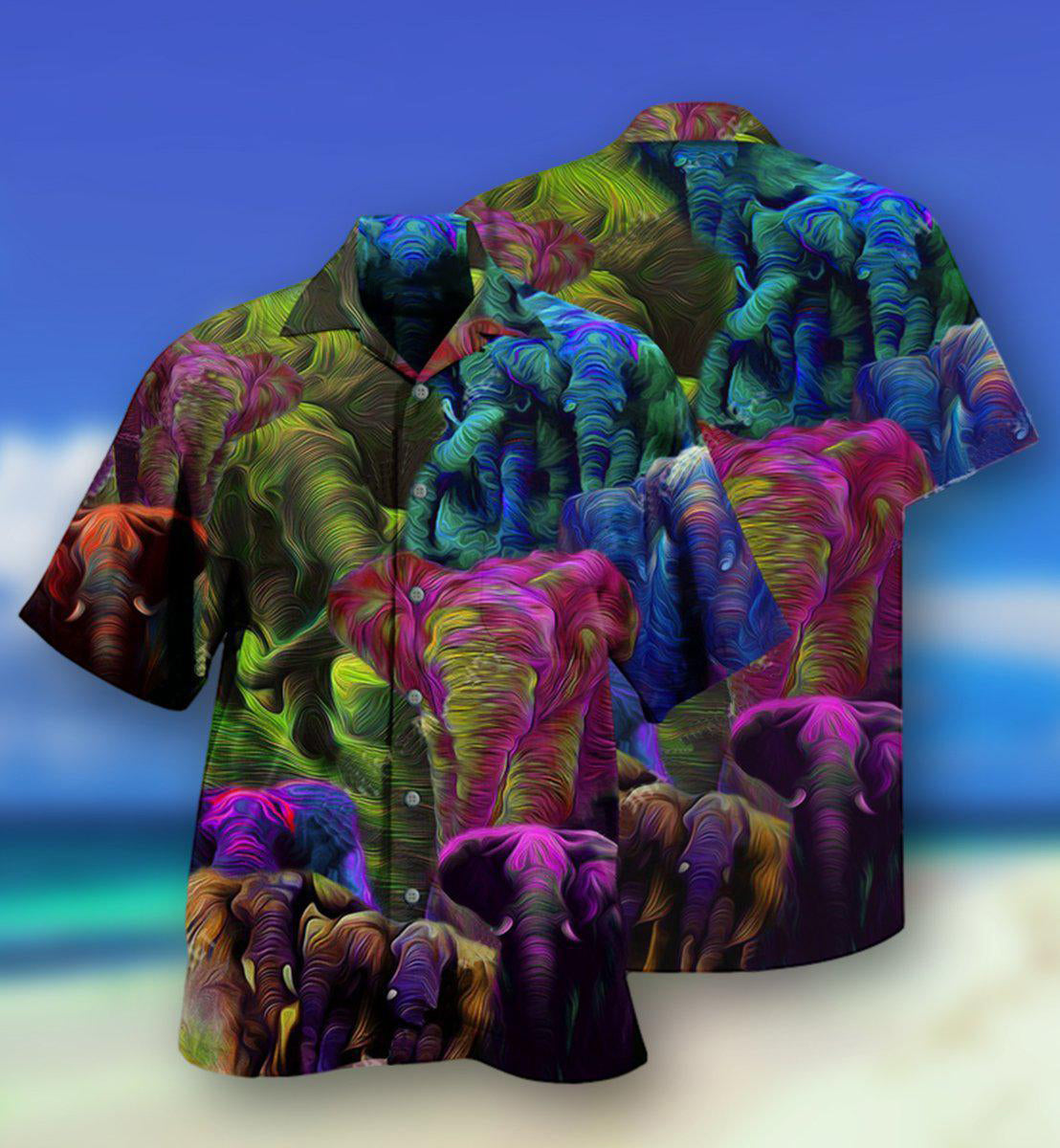Elephant Colorful Style - Hawaiian Shirt - Reefox