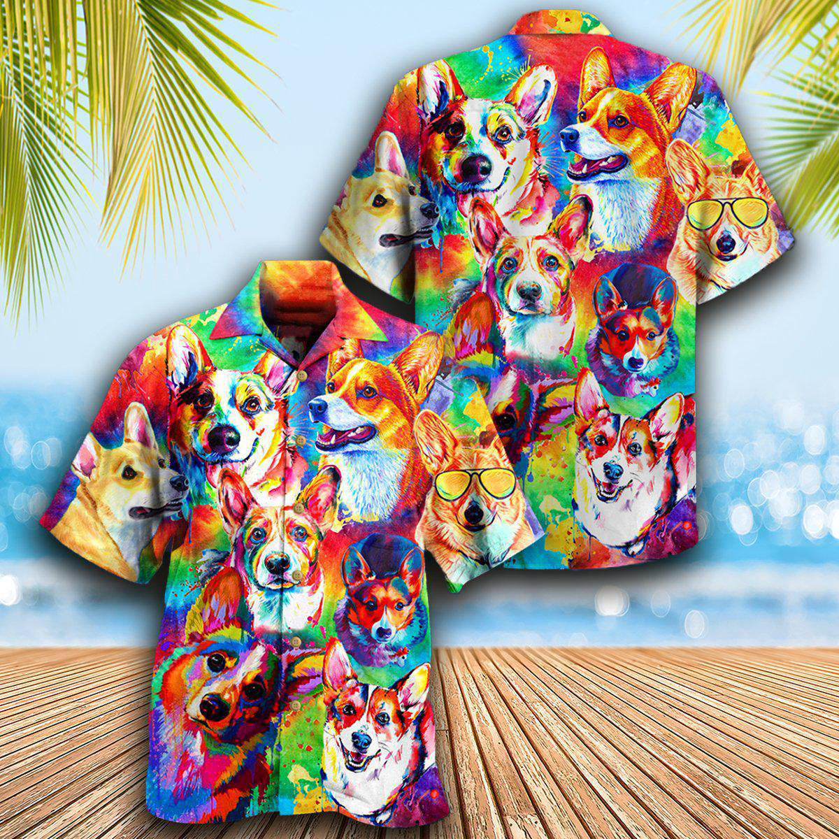 Corgi Don't Care - Hawaiian Shirt - Reefox