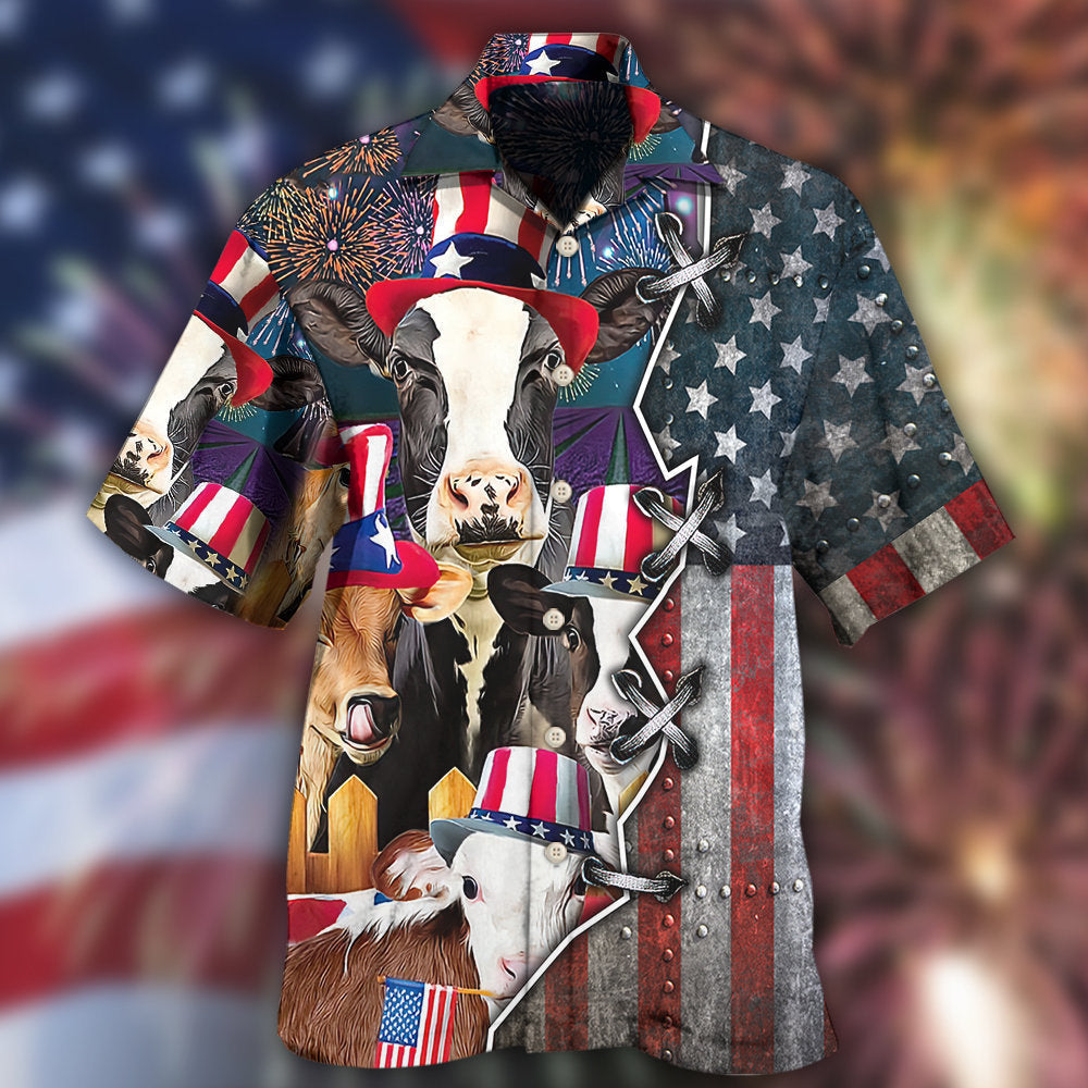 Cow Independence Day - Hawaiian Shirt - Reefox