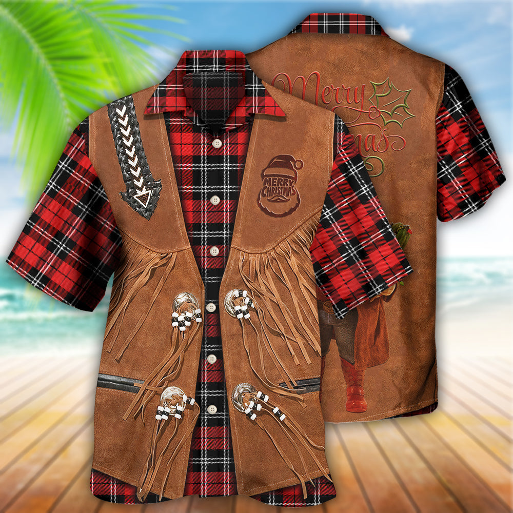 Cowboy Santa Christmas Vintage Style - Hawaiian Shirt - Reefox