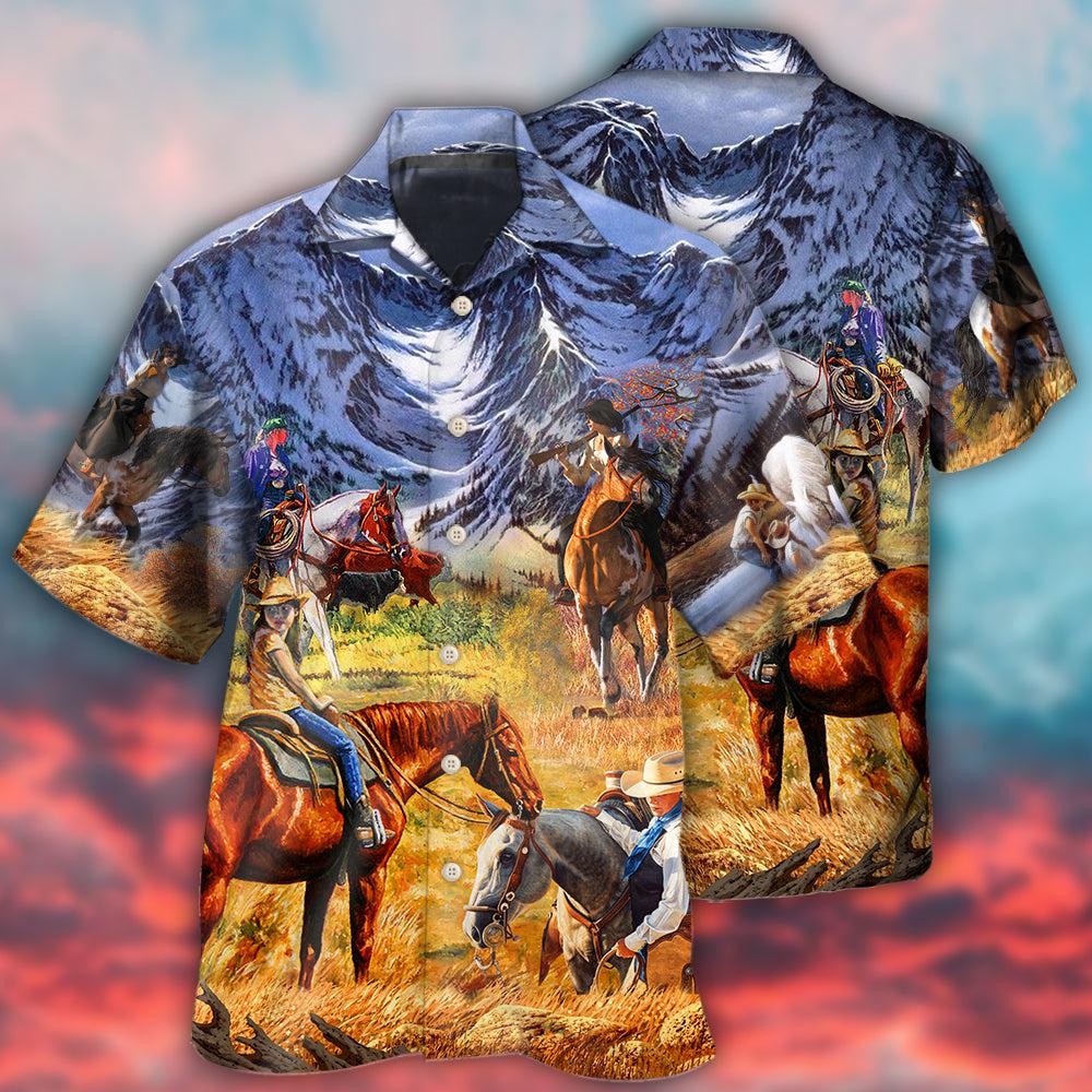 Cowgirl Mountain At Sunset - Hawaiian Shirt - Reefox
