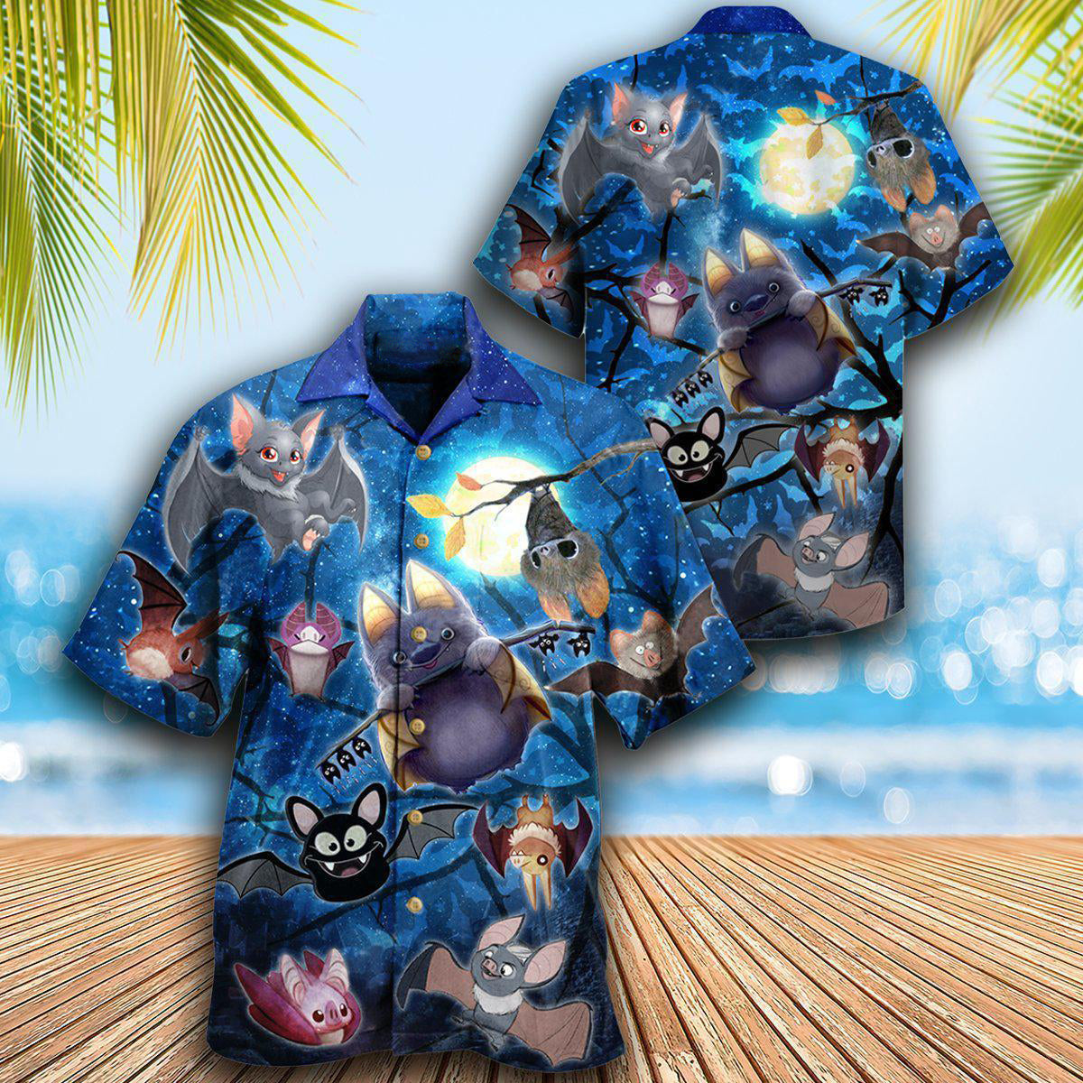 Bat Cute Bats Of The Night Not Scared But Cute - Hawaiian Shirt - Reefox