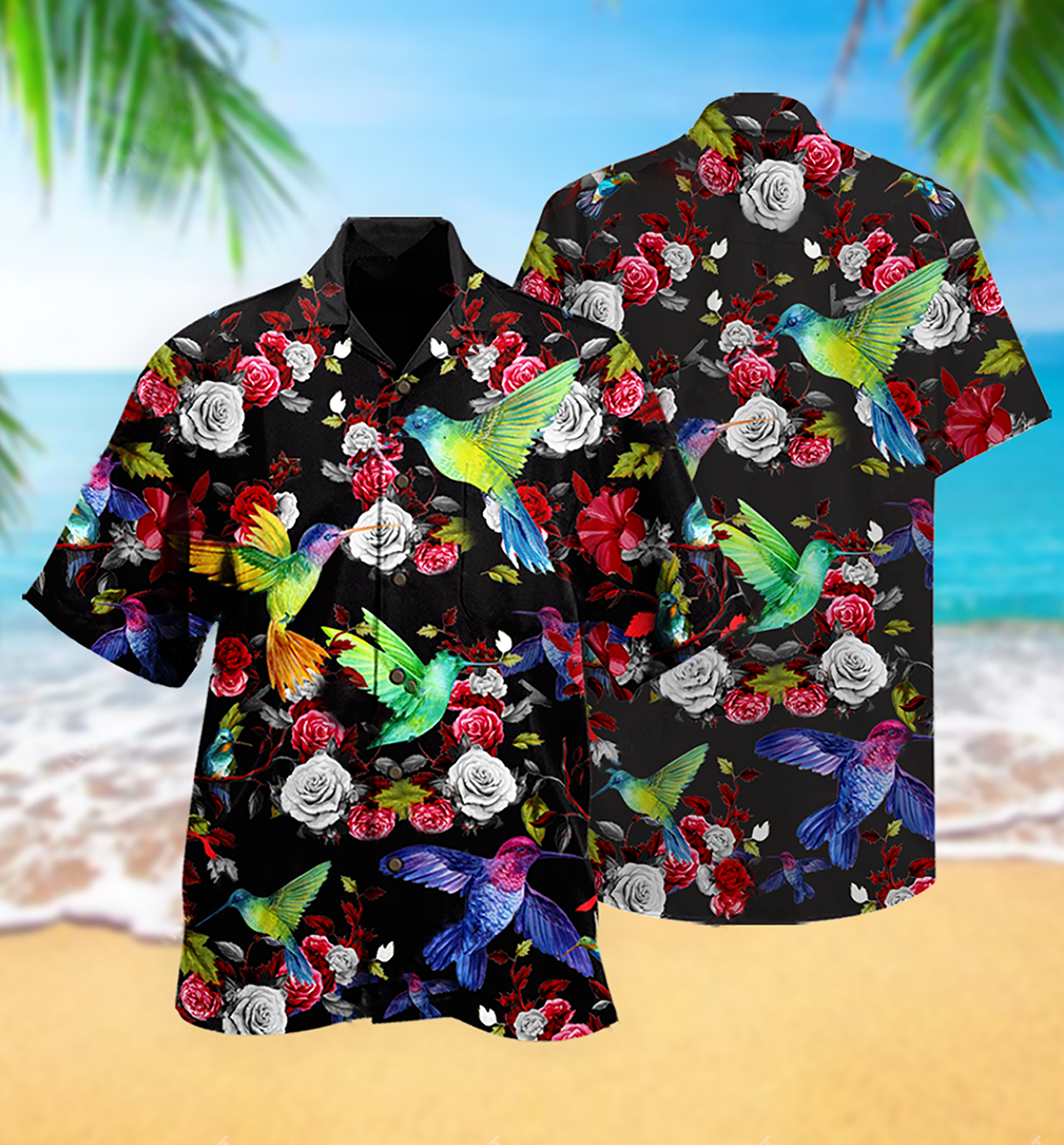 Hummingbird Amazing Floral - Hawaiian Shirt - Reefox