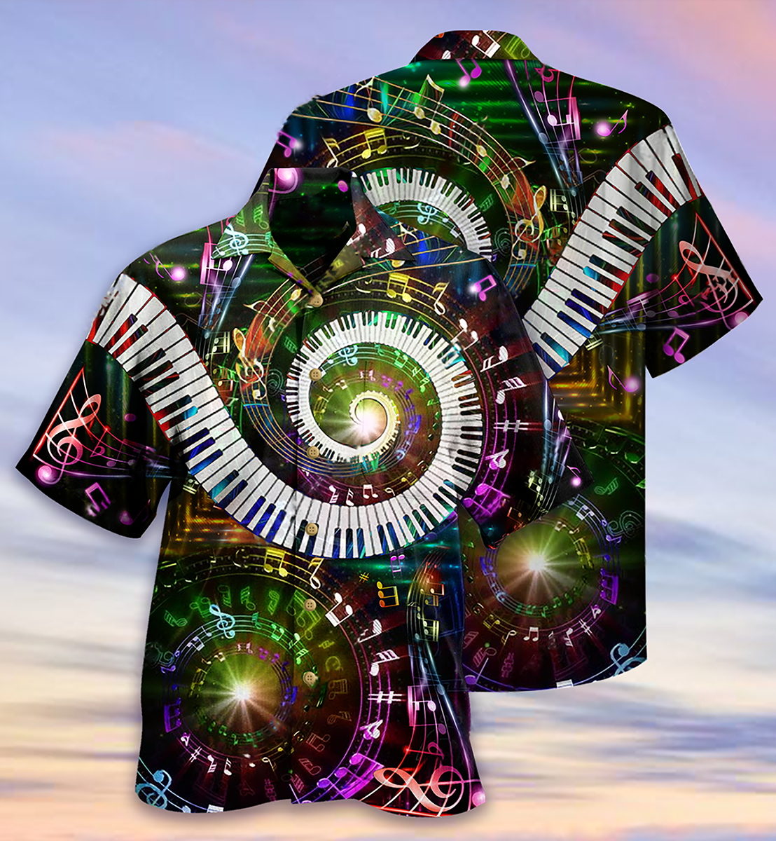 Piano Music 10 Fingers 88 Keys Piano - Hawaiian Shirt - Reefox