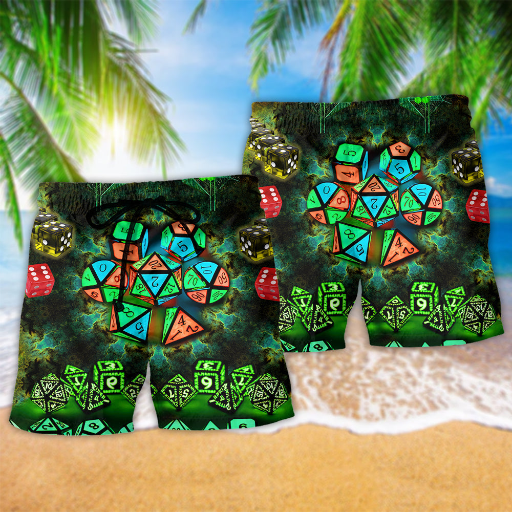 D20 Glowing Kaleidoscope Dice - Beach Short Reefox - Owls Matrix LTD