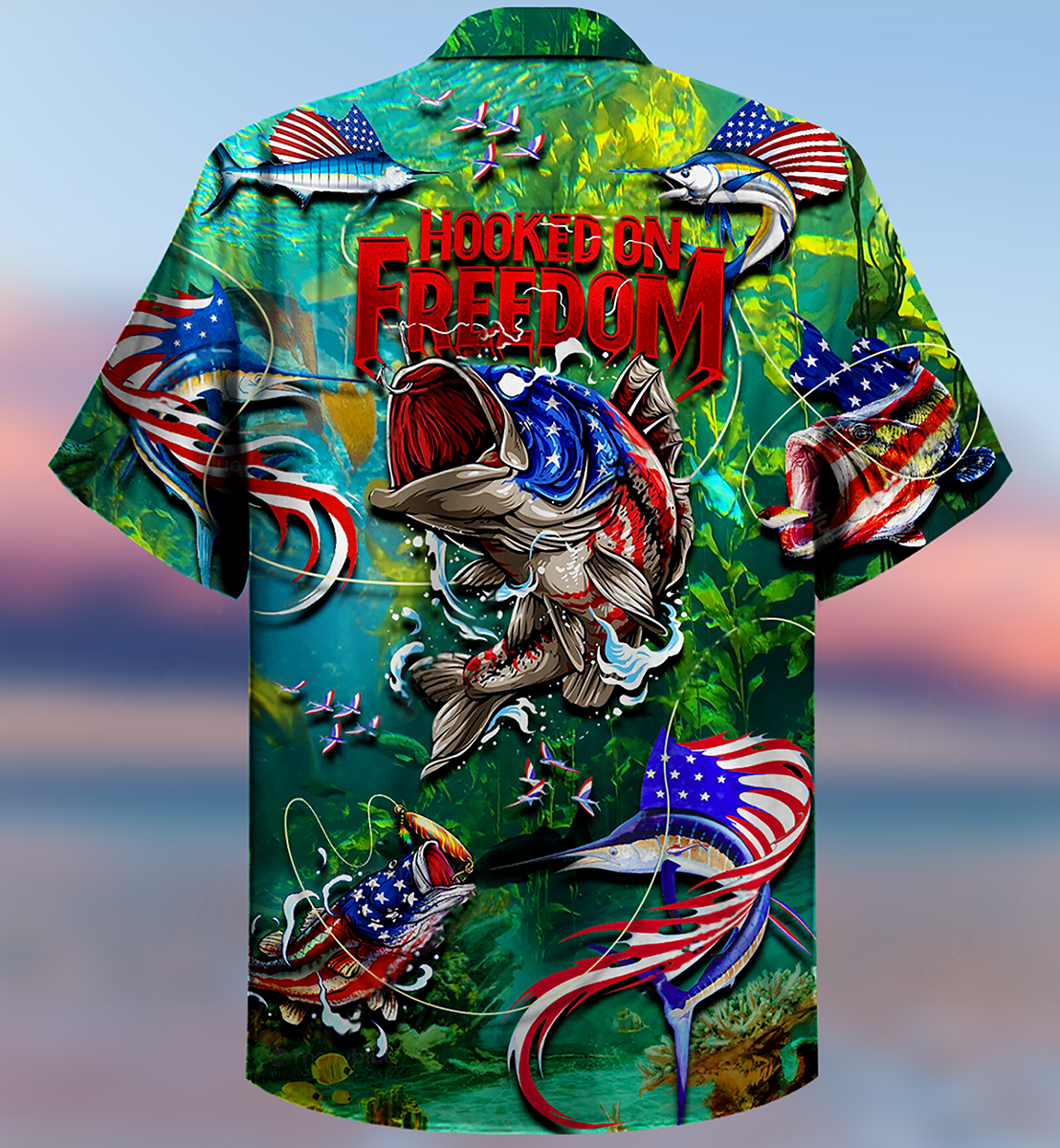 Fishing Hooked On Freedom America - Hawaiian Shirt - Reefox