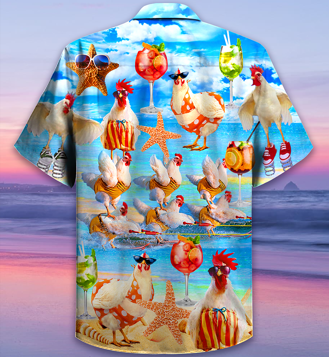 Chicken On The Beach Love Summer - Hawaiian Shirt - Reefox