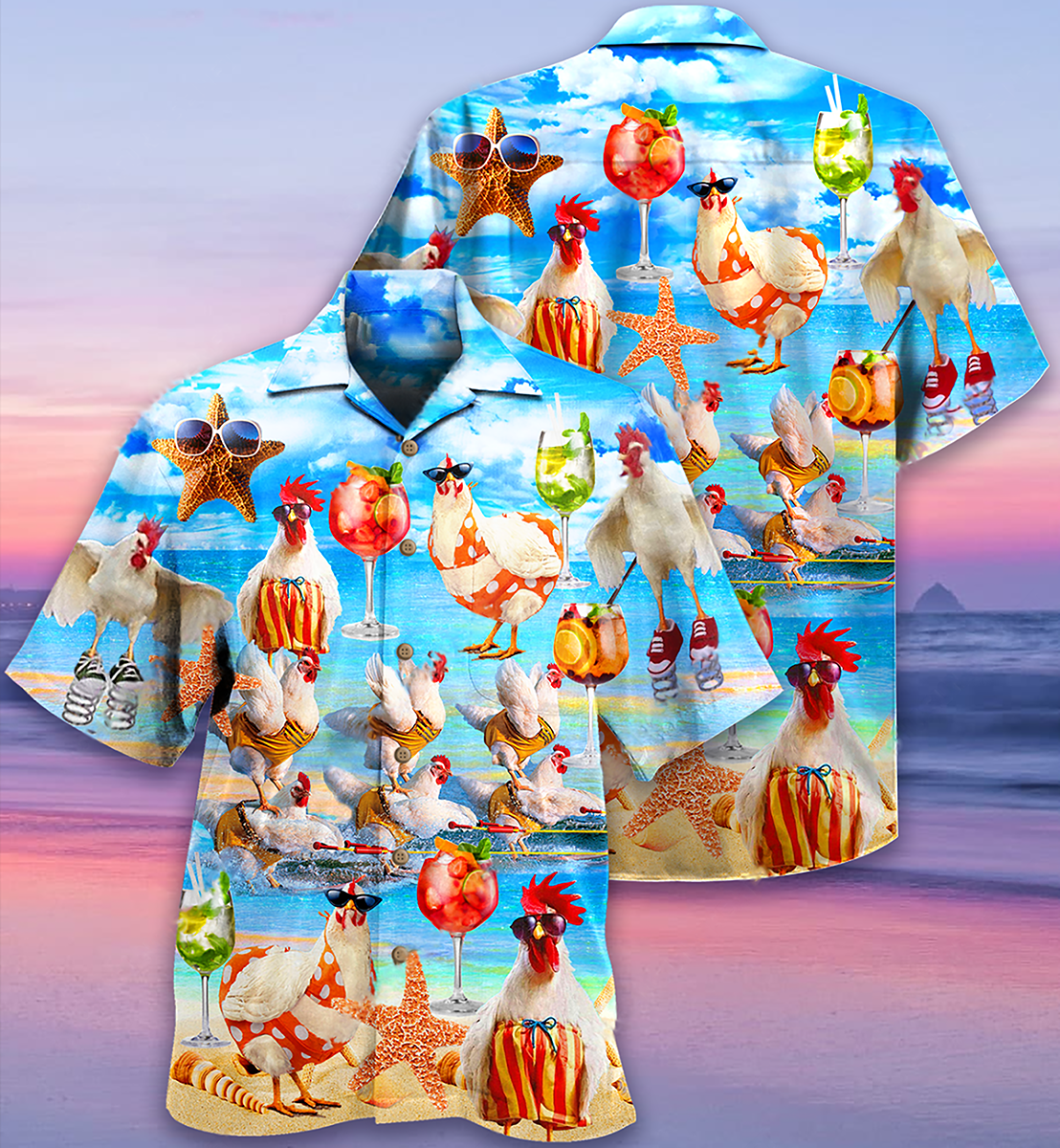 Chicken On The Beach Love Summer - Hawaiian Shirt - Reefox