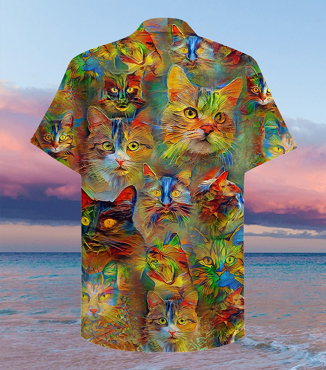 Cat Beautiful Colorful Painting - Hawaiian Shirt - Reefox