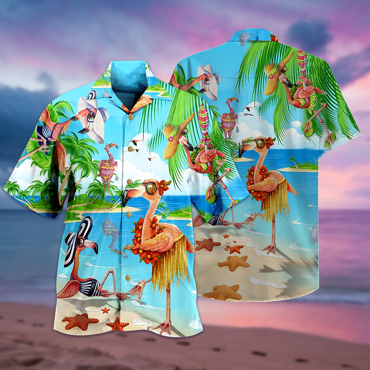 Flamingo Love Beach Amazing - Hawaiian Shirt - Reefox