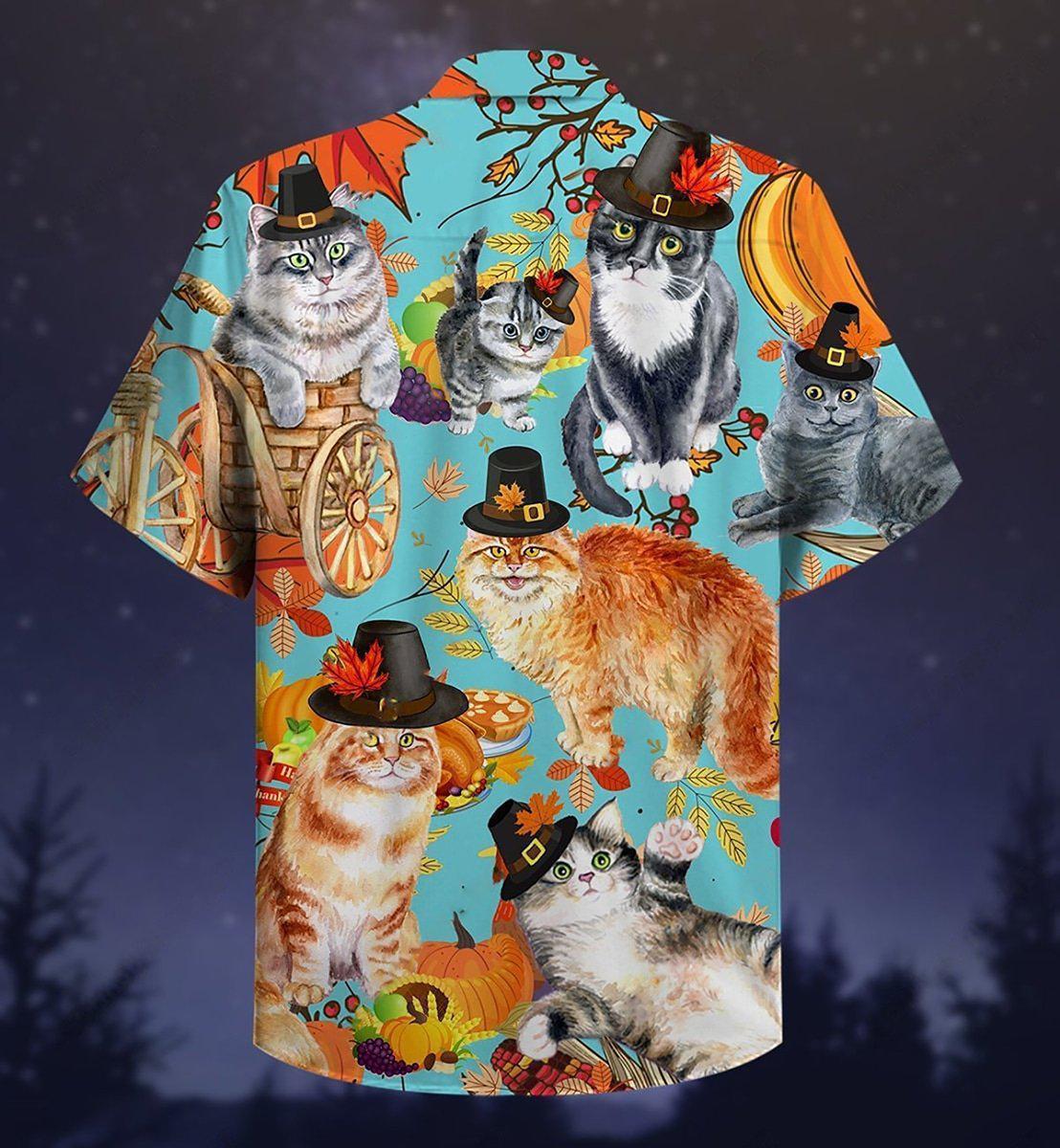 Cat Happy Thanksgiving - Hawaiian Shirt - Reefox