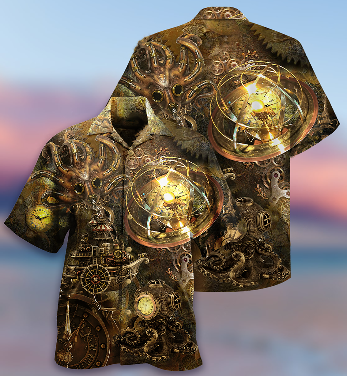 Octopus Steampunk Revolution - Hawaiian Shirt - Reefox