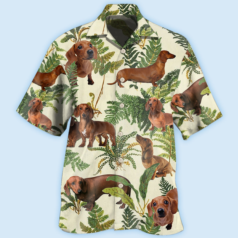 Dachshund Tropical Leaf Lovely - Hawaiian Shirt - Reefox