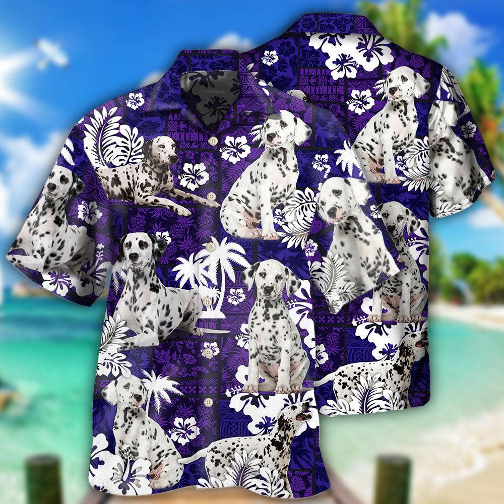 Dalmatian Dog Lover Tropical Life Purple - Hawaiian Shirt - Reefox