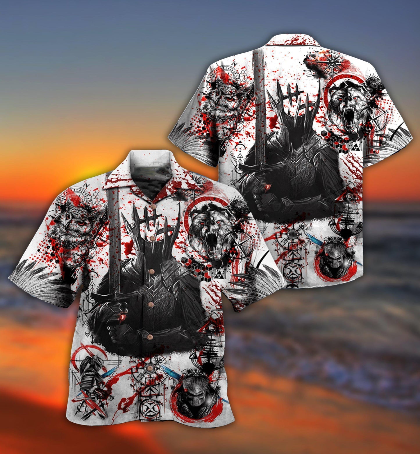 Viking Dare To Fight With Knight - Hawaiian Shirt - Reefox
