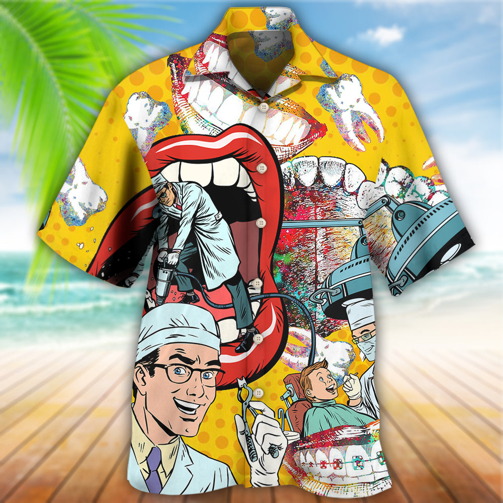 Dentist Funny Teeth - Hawaiian Shirt - Reefox
