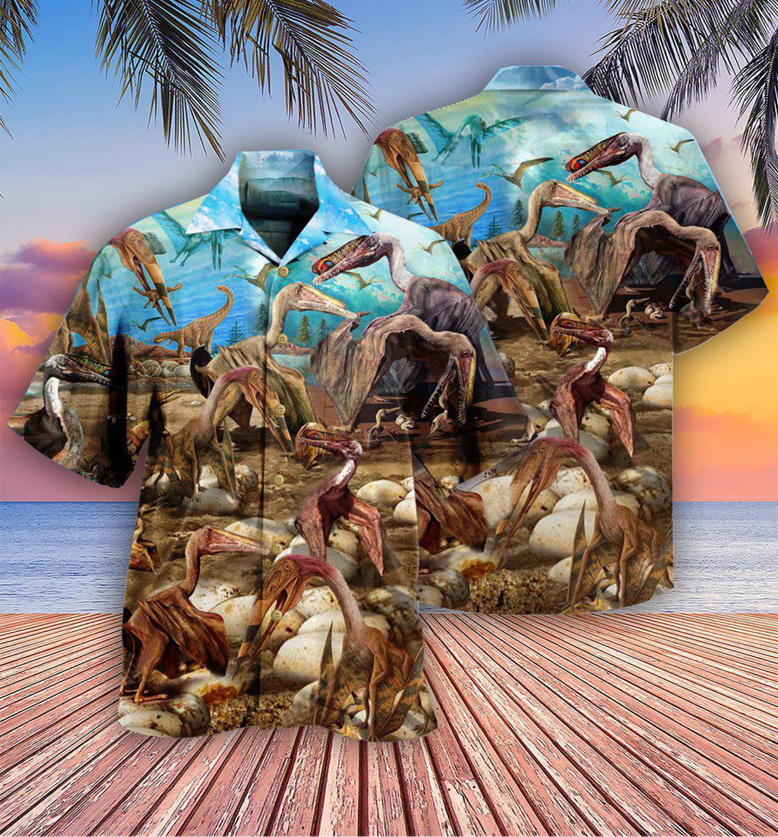 Dinosaur Born To Be King Of Sky Freedom - Hawaiian Shirt - Reefox