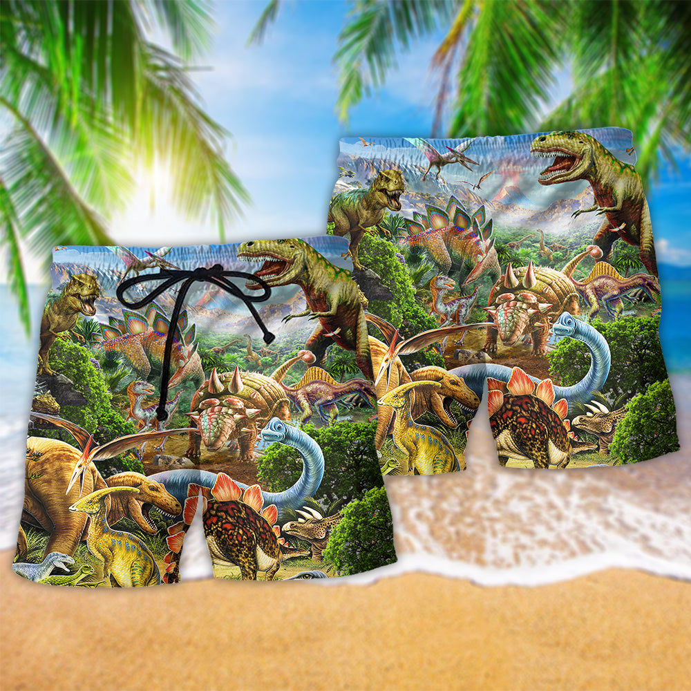 Dinosaur Rawrsome Lovely World - Beach Short Reefox - Owls Matrix LTD