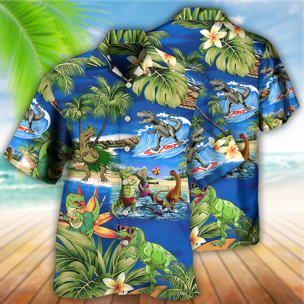 Dinosaur World Summer Beach - Hawaiian Shirt - Reefox