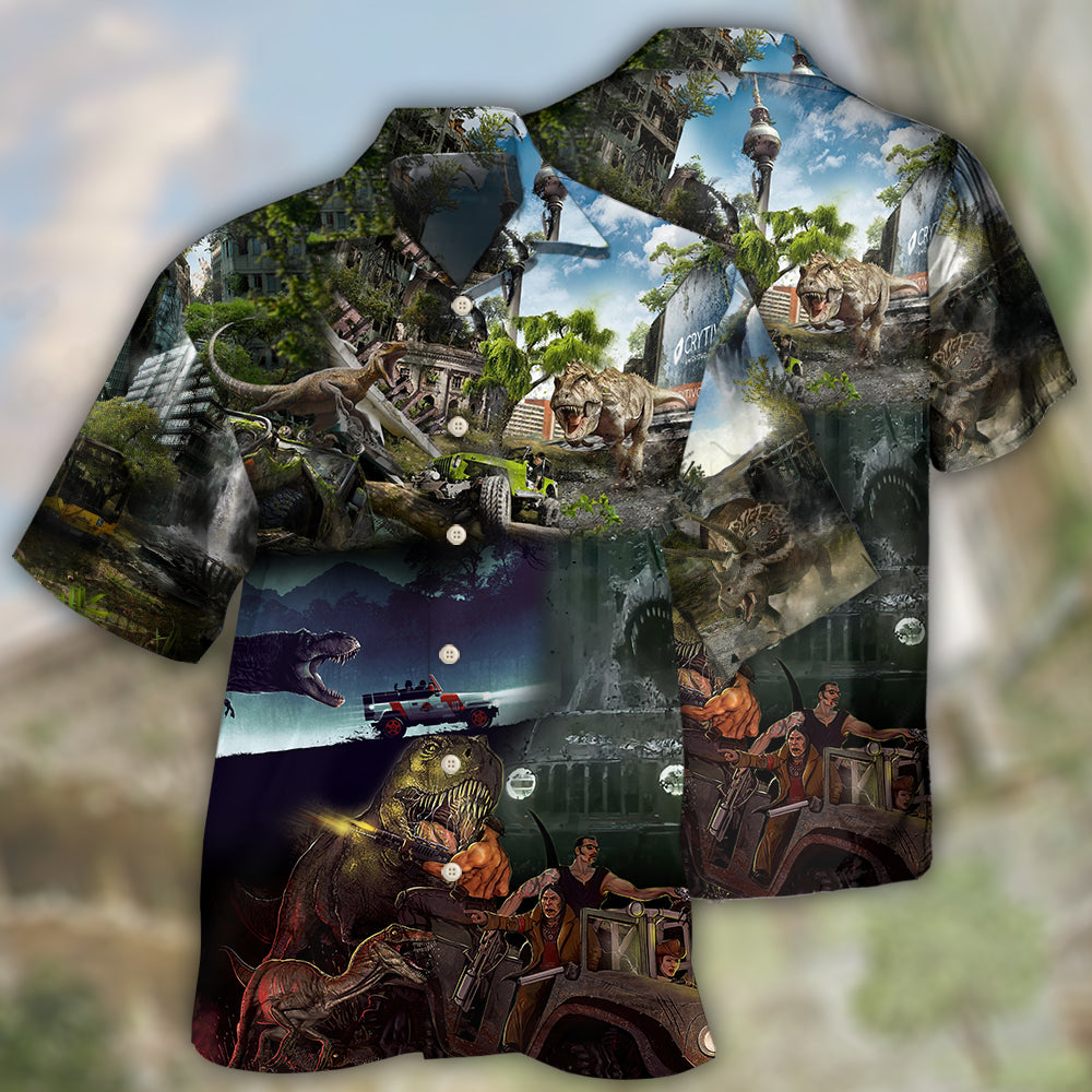 Dinosaur Jeep Strong Style - Hawaiian Shirt - Reefox