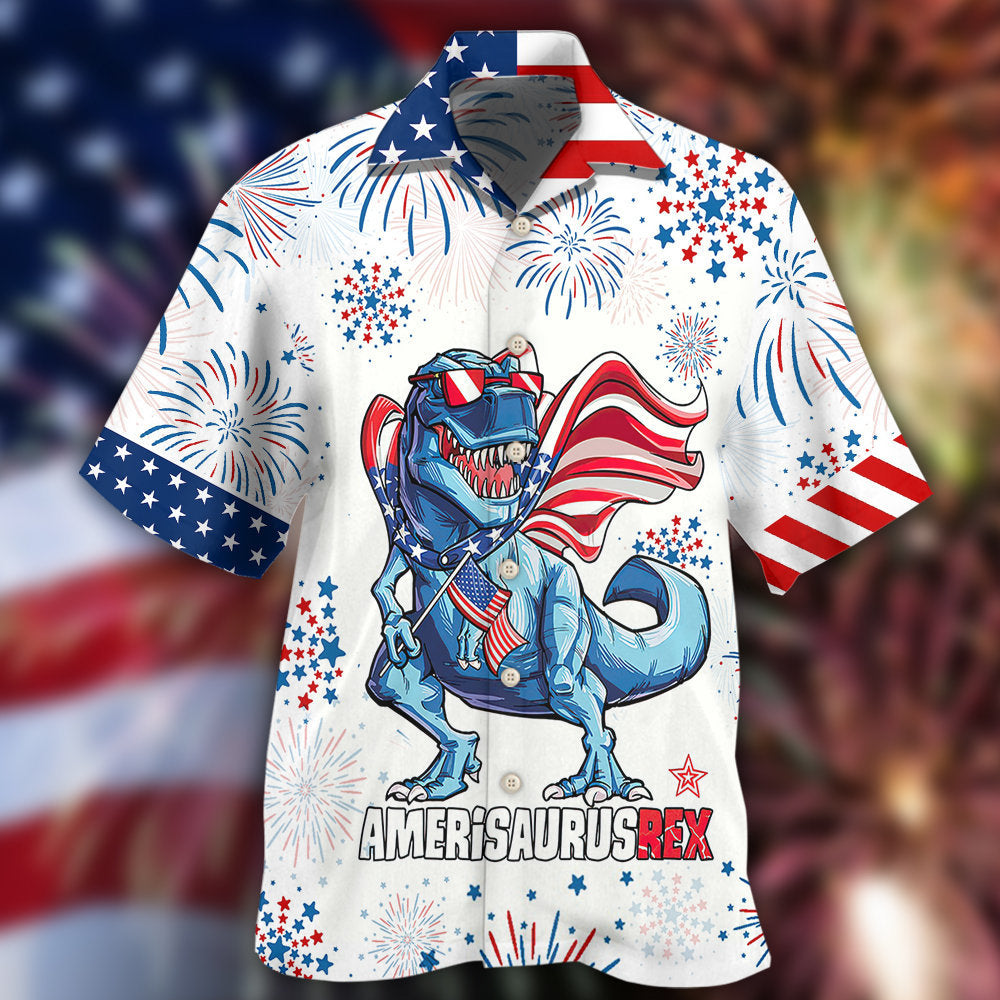Dinosaur Independence Day Dinosaurus - Hawaiian Shirt - Reefox