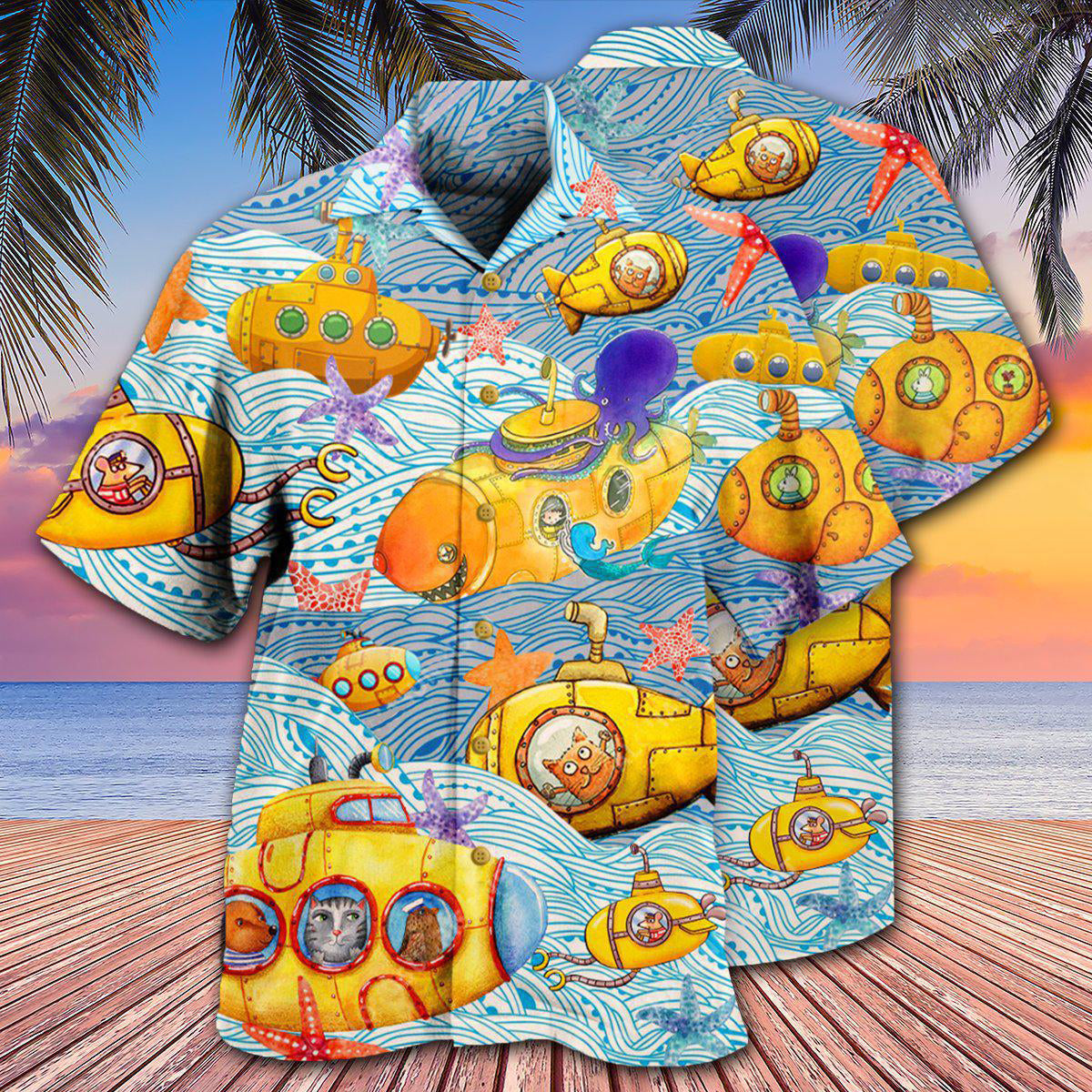 Diving Submarines Into The Ocean - Hawaiian Shirt - Reefox